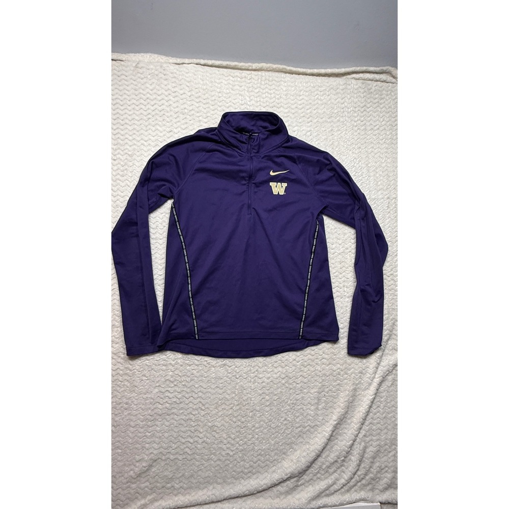 Nike Washington Huskies Women Purple Dri-FIT Quarter Zip Pullover Small 4898